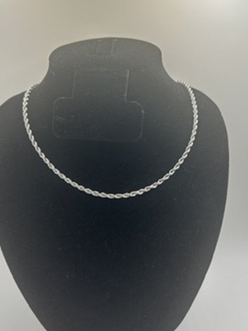 Rope Chain Silver 3mm 18 Inch Real Silver Stainless Steel Plated Womens Dainty